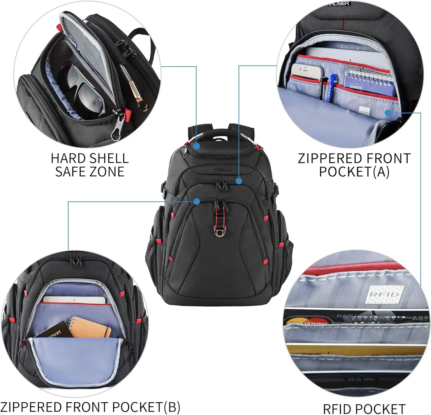 KROSER Travel Laptop Backpack 17.3 Inch XL Computer Backpack - 81 ev8eaksl._ac_sl1500_